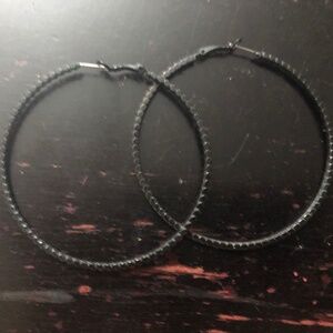 Forever 21 Black Hoop Earrings